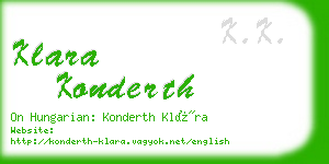 klara konderth business card